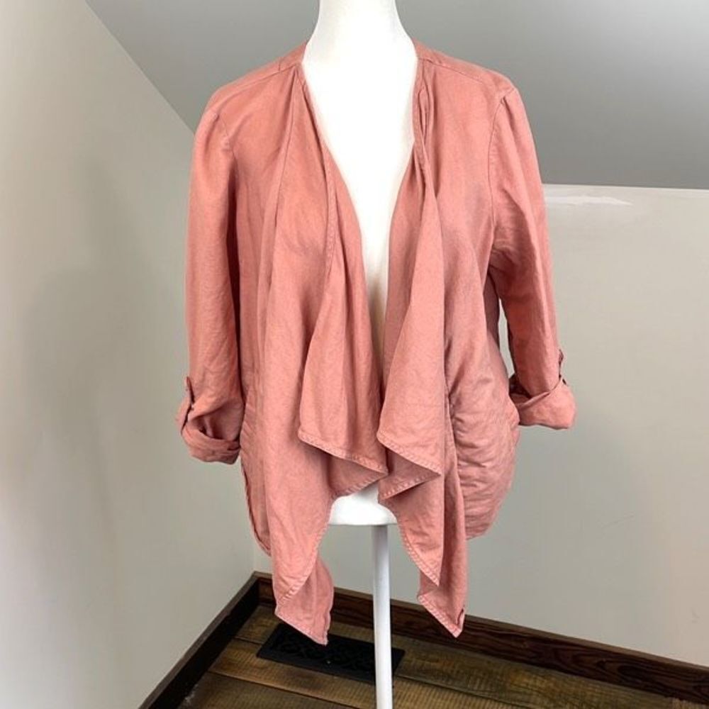 Dalia Linen Cotton Dusty Pink Cardigan Size Large Women’s
